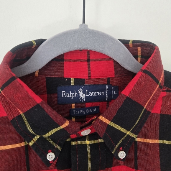 NWT Mens Polo Ralph Lauren The Big Oxford Plaid Button Down Shirt Large - Picture 2 of 8